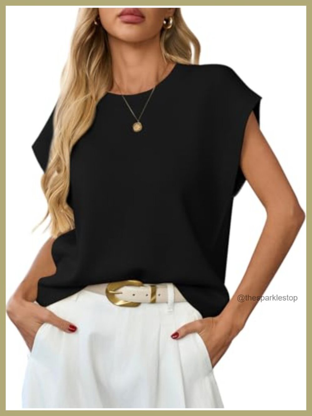 Womens Sweater Vest Cap Sleeve Business Casual Knit Top